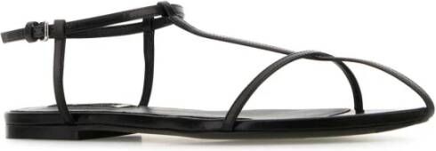 Jil Sander Stijlvolle zwarte leren sandalen Black Dames