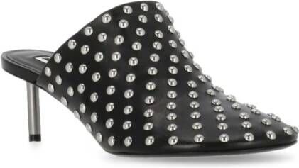 Jil Sander Studded Zwarte Leren Sandalen Black Dames