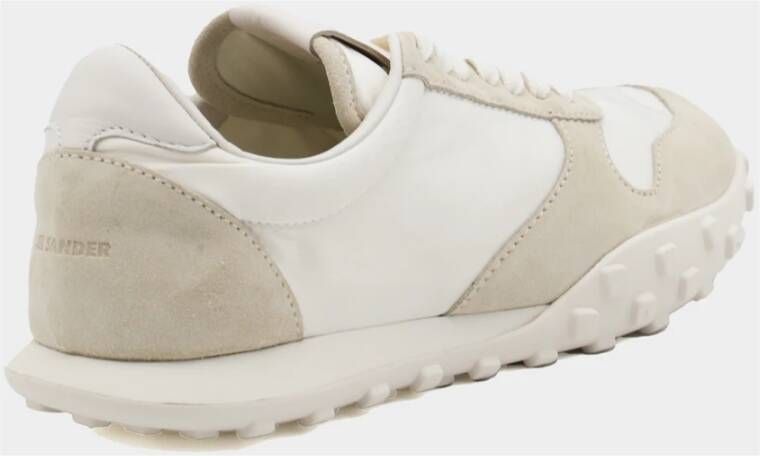 Jil Sander Witte Beige Sneakers Suède Leer Katoen Beige Heren