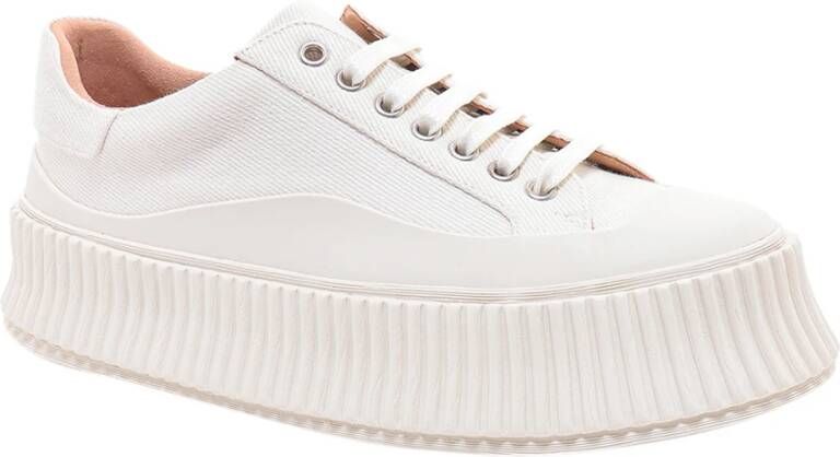 Jil Sander Witte Canvas Sneakers Elegante Stijl White Dames