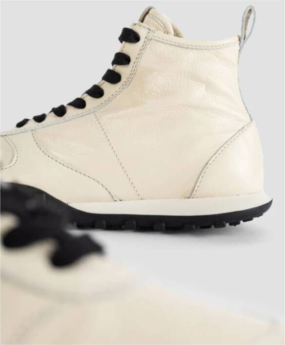 Jil Sander Witte leren hoge sneakers Beige Dames