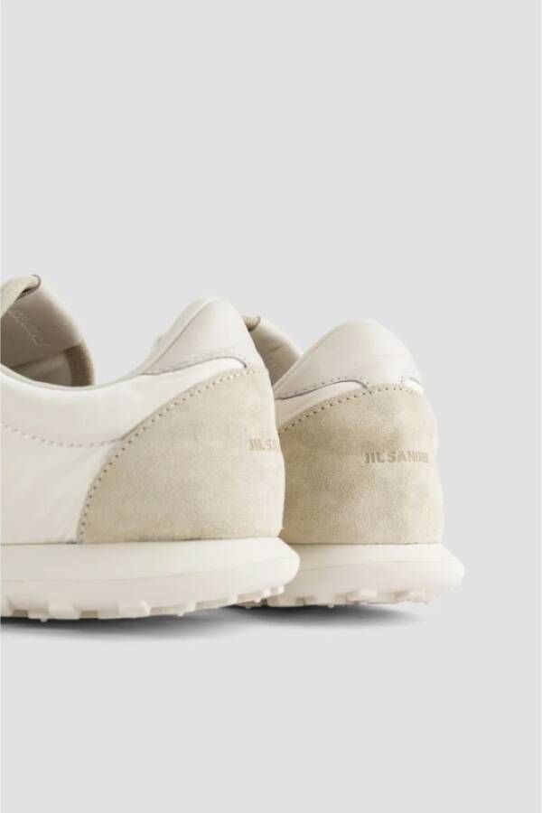 Jil Sander Witte leren Moon sneakers White Heren