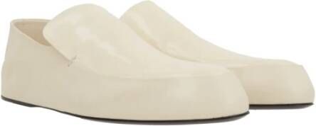 Jil Sander Witte leren platte schoenen White Dames