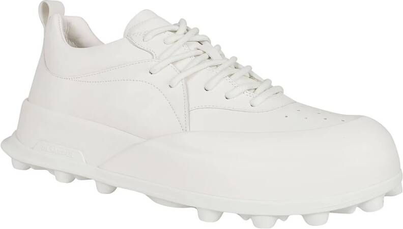 Jil Sander Witte Leren Sneakers Klassieke Stijl White Heren