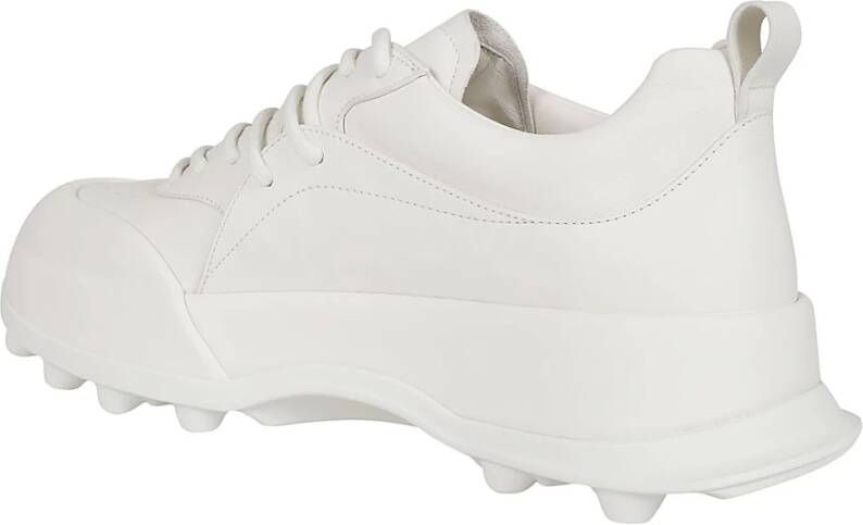 Jil Sander Witte Leren Sneakers Klassieke Stijl White Heren