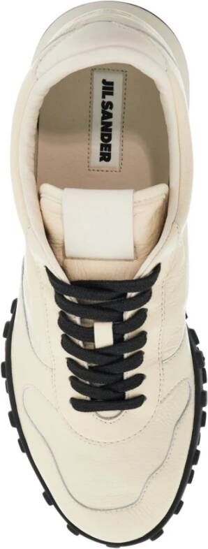 Jil Sander Zachte Deer Leather Moon Sneakers Beige Heren