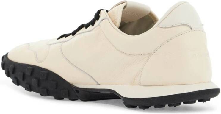 Jil Sander Zachte Deer Leather Moon Sneakers Beige Heren