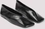 Jil Sander Zwarte Leren Vierkante Neus Platte Schoenen Black Dames - Thumbnail 11