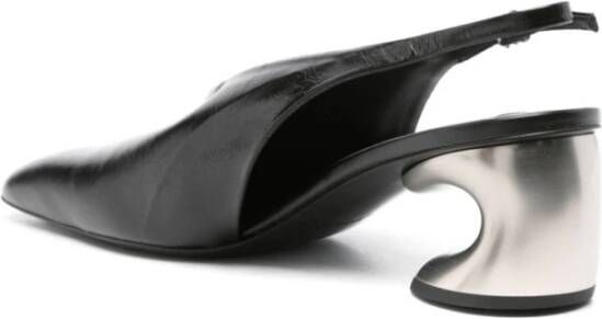 Jil Sander Zwarte hoge slingback sandaal Black Dames