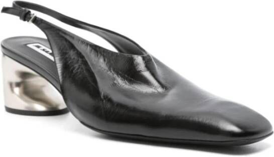 Jil Sander Zwarte hoge slingback sandaal Black Dames