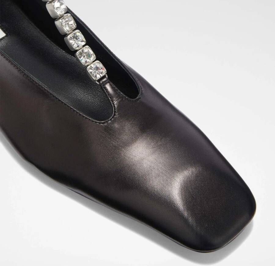 Jil Sander Zwarte Leren Ballerina Schoenen Black Dames