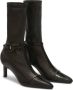 Jil Sander Zwarte Leren Enkellaarsjes Stiletto Hak Black Dames - Thumbnail 2