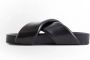 Jil Sander Zwarte Leren Gekruiste Strap Sandalen Black Heren - Thumbnail 2