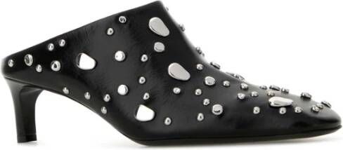 Jil Sander Zwarte leren muiltjes 5cm hakhoogte Black Dames