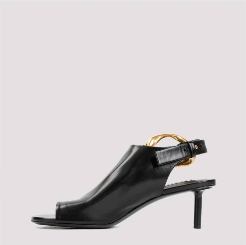 Jil Sander Zwarte Leren Pumps met Uitsparingen Black Dames