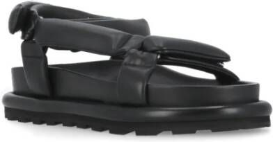 Jil Sander Zwarte Leren Sandalen voor Mannen Black Heren