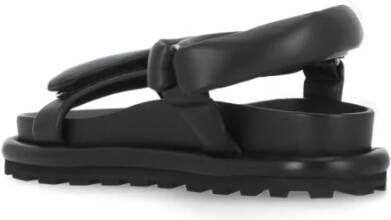 Jil Sander Zwarte Leren Sandalen voor Mannen Black Heren