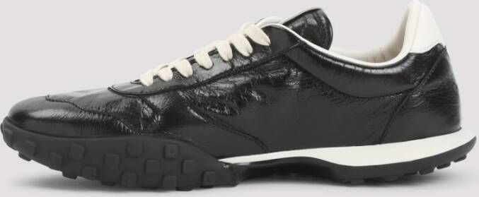 Jil Sander Zwarte Leren Sneakers voor Mannen Black Heren