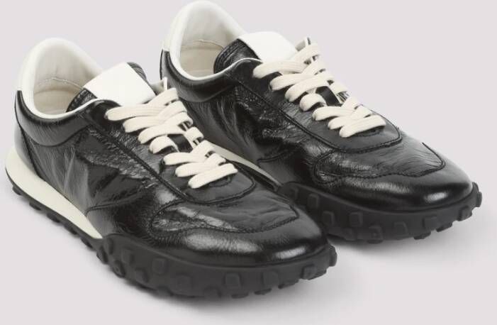 Jil Sander Zwarte Leren Sneakers voor Mannen Black Heren