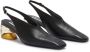 Jil Sander Zwarte Leren Vierkante Neus Hakken Pumps Black Dames - Thumbnail 2