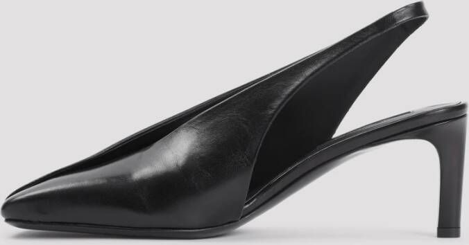 Jil Sander Zwarte Pantoffels Verhoog Uw Stijl Black Dames