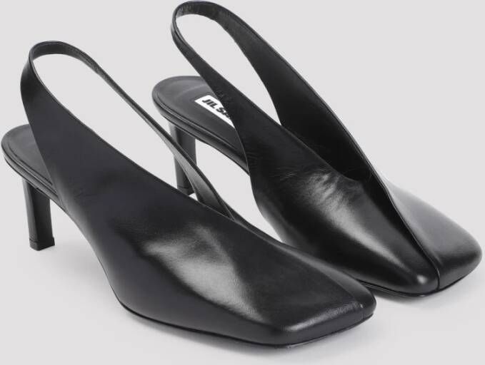 Jil Sander Zwarte Pantoffels Verhoog Uw Stijl Black Dames