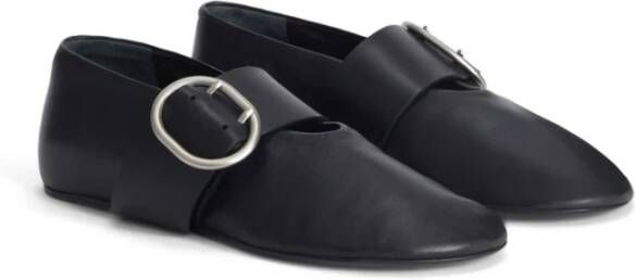 Jil Sander Zwarte platte schoenen Elegant stijl Black Dames