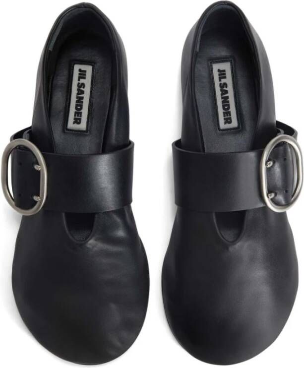 Jil Sander Zwarte platte schoenen Elegant stijl Black Dames