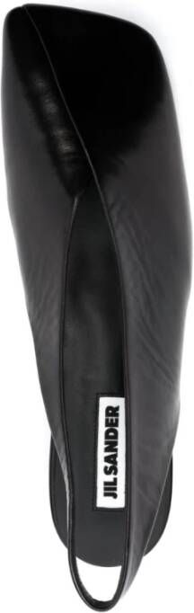 Jil Sander Slingback Balletschoenen met vierkante neus Black Dames