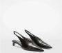 Jil Sander Zwarte Slingback Leren Schoenen Black Dames - Thumbnail 4