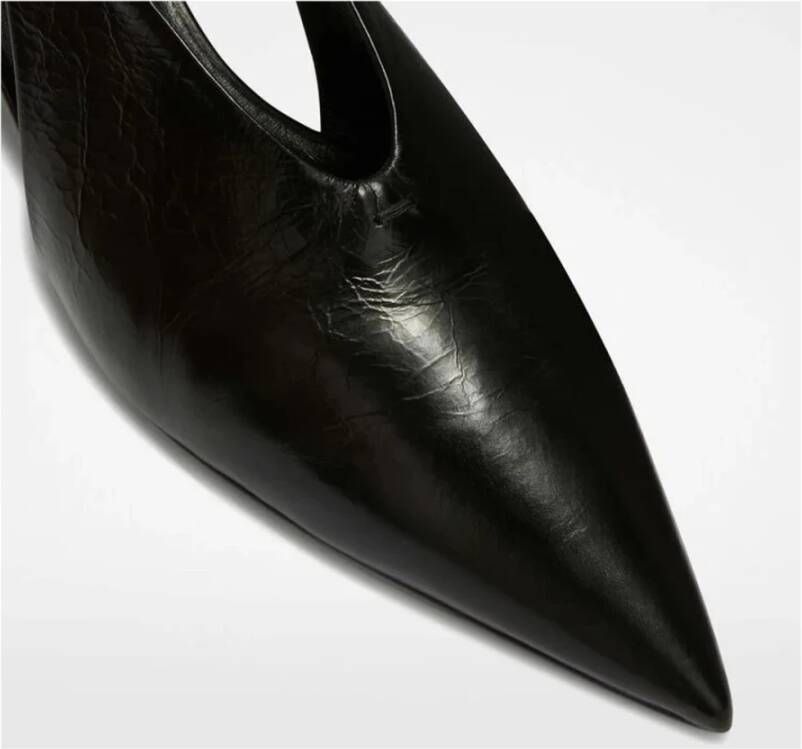 Jil Sander Zwarte Slingback Leren Schoenen Black Dames