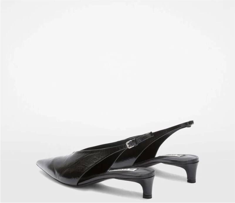 Jil Sander Zwarte Slingback Leren Schoenen Black Dames