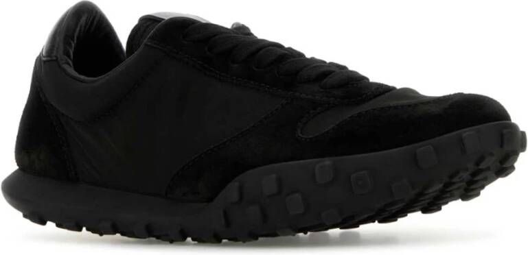 Jil Sander Zwarte stof suède sneakers Black Dames