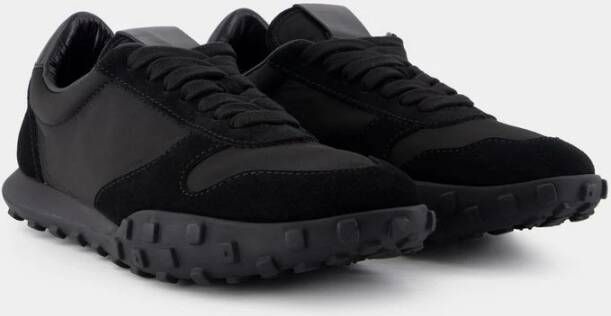 Jil Sander Zwarte synthetische sneakers met ronde neus Black Heren