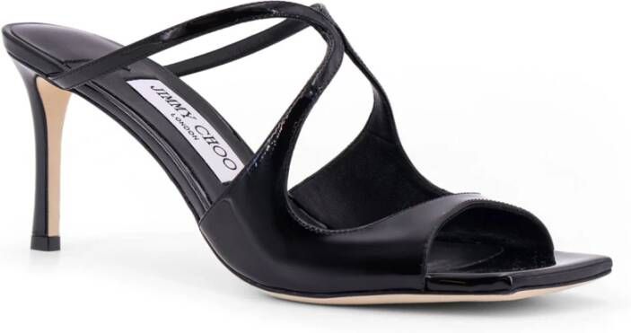 Jimmy Choo Anise 75 Patent Leren Sandalen Black Dames