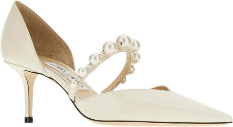 Jimmy Choo Aurelie 65 Patent Pumps met parelversiering White Dames