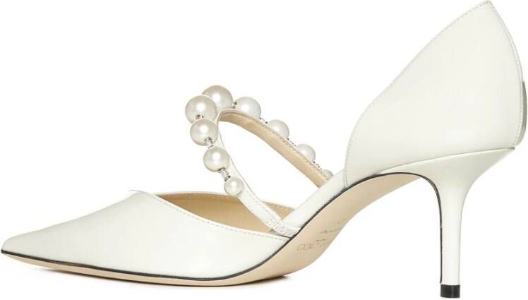 Jimmy Choo Aurelie 65 Patent Pumps met parelversiering White Dames