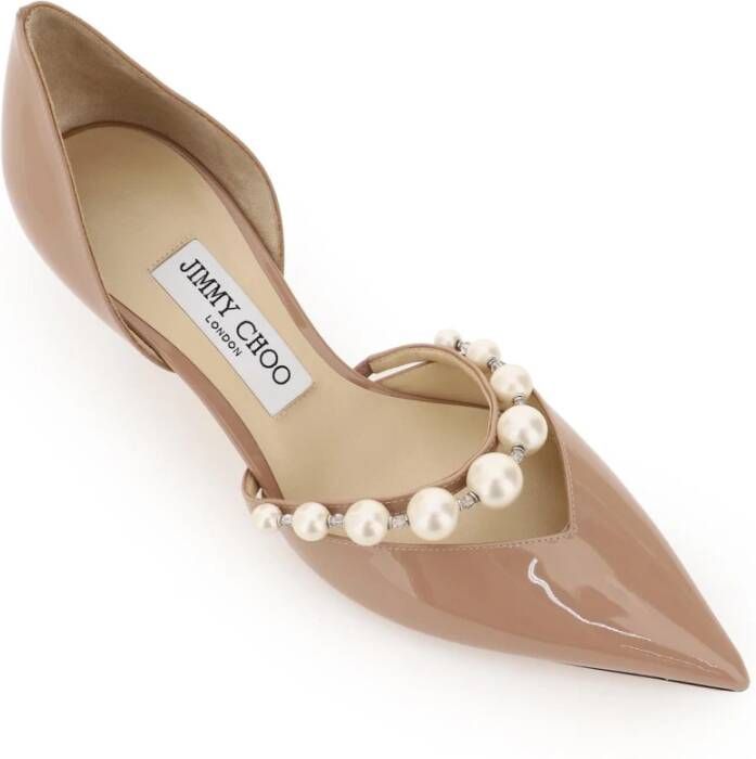 Jimmy Choo Aurelie Pumps met Kristallen Versiering Beige Dames