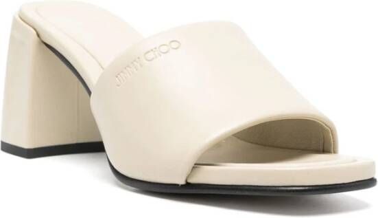 Jimmy Choo Bamboe Muiltjes met Lena70 Stijl White Dames