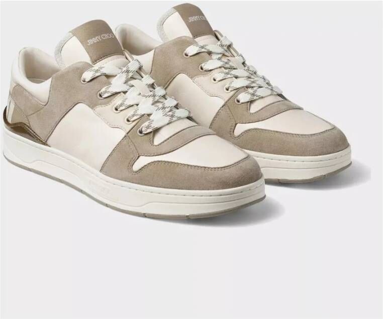 Jimmy Choo Beige Leren Sneakers Brown Heren