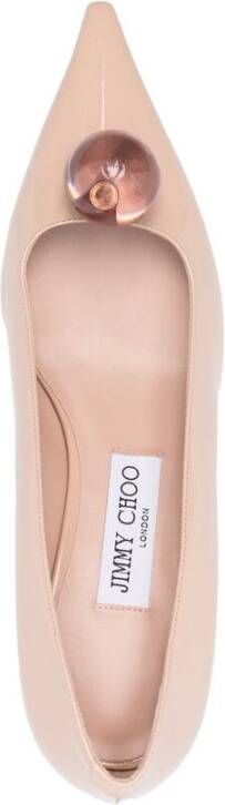 Jimmy Choo Beige Patent Leren Instap Hakken Beige Dames