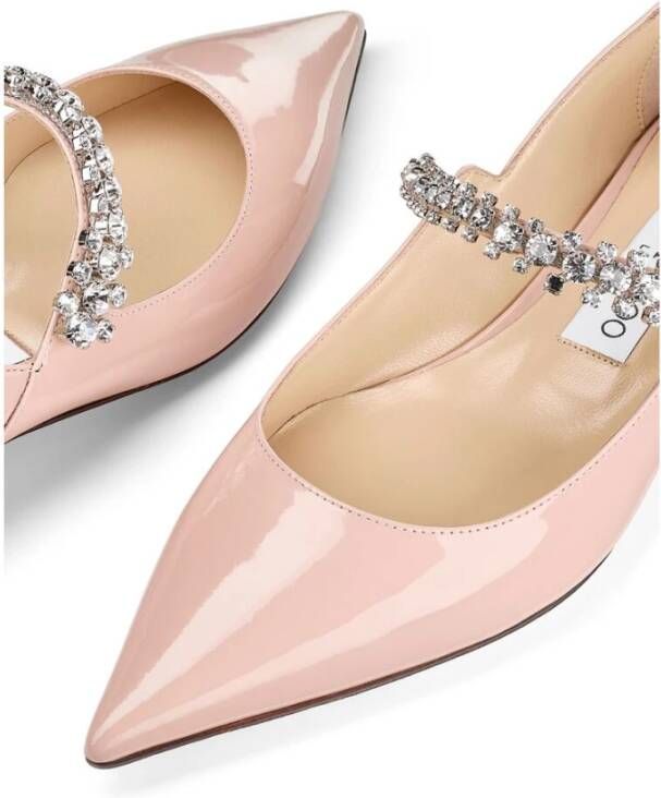 Jimmy Choo Blush Pink Kristalversierde Leren Schoenen Pink Dames