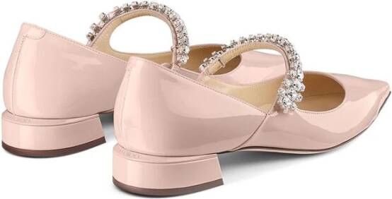 Jimmy Choo Blush Pink Kristalversierde Leren Schoenen Pink Dames