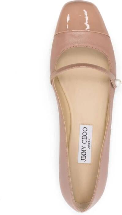 Jimmy Choo Blush Roze Parel Detail Platte Schoenen Beige Dames