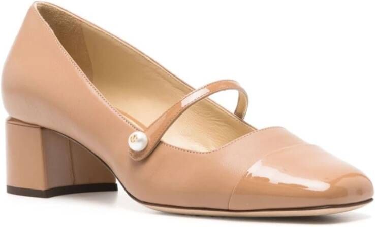 Jimmy Choo Bruine Hakken Pumps Beige Leer Brown Dames