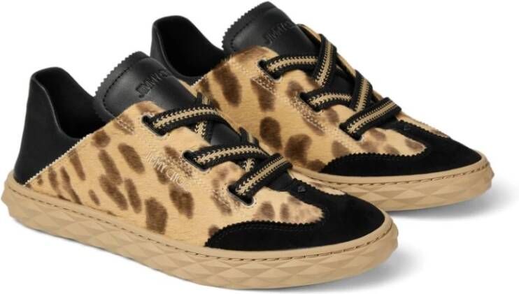 Jimmy Choo Bruine Sneakers met Zwarte Veters Brown Dames