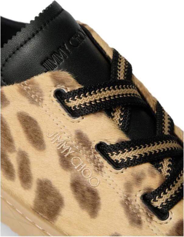 Jimmy Choo Bruine Sneakers met Zwarte Veters Brown Dames