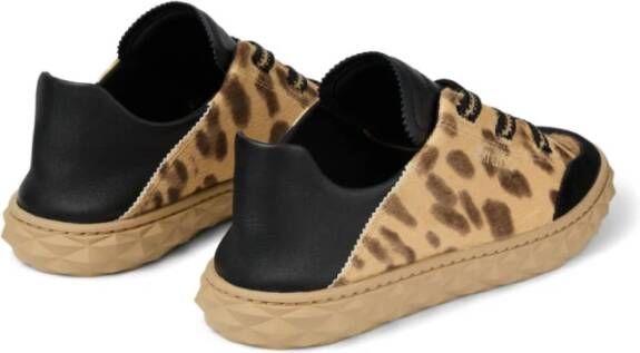 Jimmy Choo Bruine Sneakers met Zwarte Veters Brown Dames