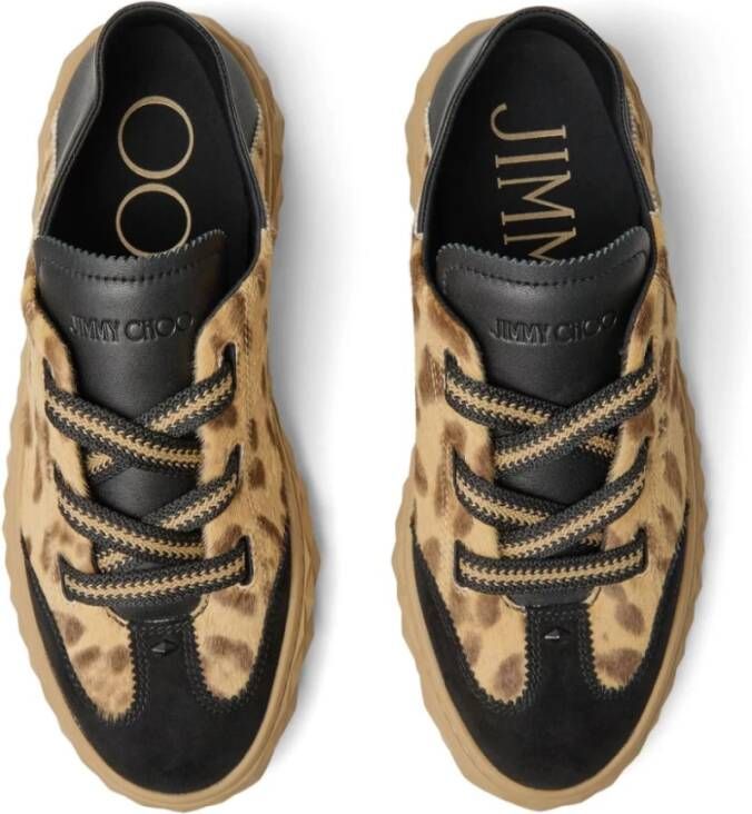 Jimmy Choo Bruine Sneakers met Zwarte Veters Brown Dames