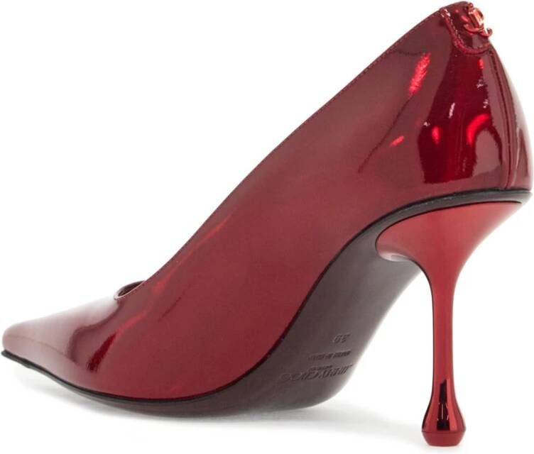 Jimmy Choo Chroomeffect Leren Colleté Hakken Red Dames